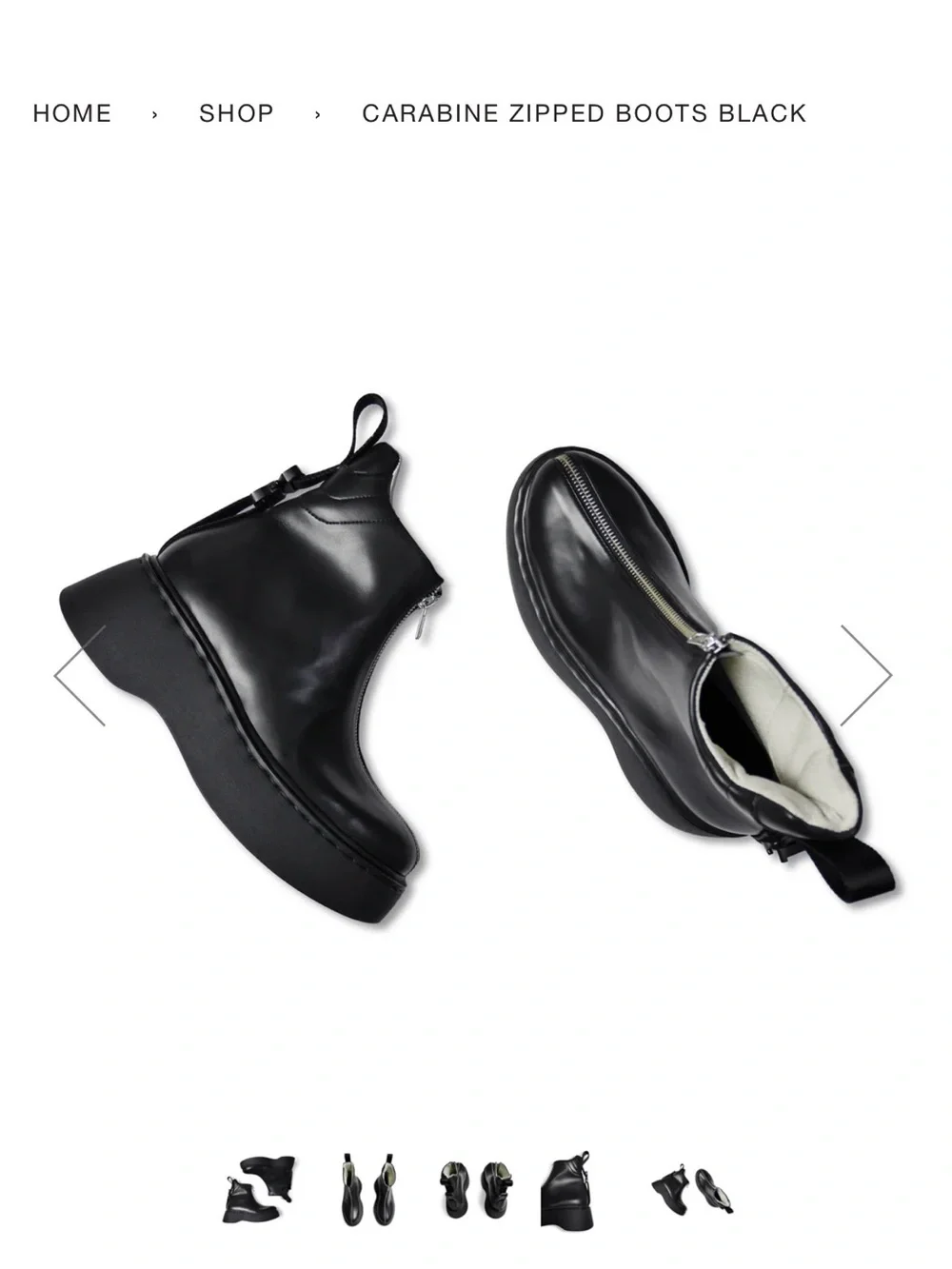 Women's Black Platform Front-Zip Ankle Boots